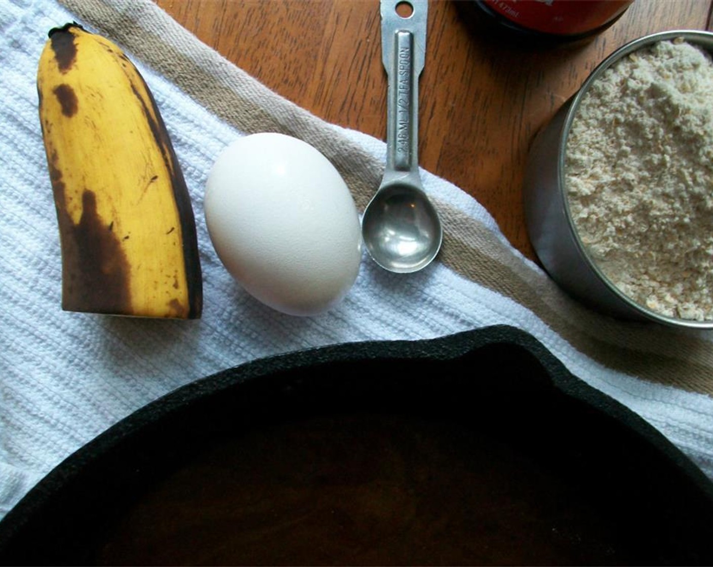 step 2 Melt Unsalted Butter (1/4 cup) in a hot skillet. Remove from the heat and stir in the Brown Sugar (1/2 cup). Let that cool before whisking in the Egg (1). Once cooled and egg is whisked in, add the Vanilla Extract (1/2 tsp).