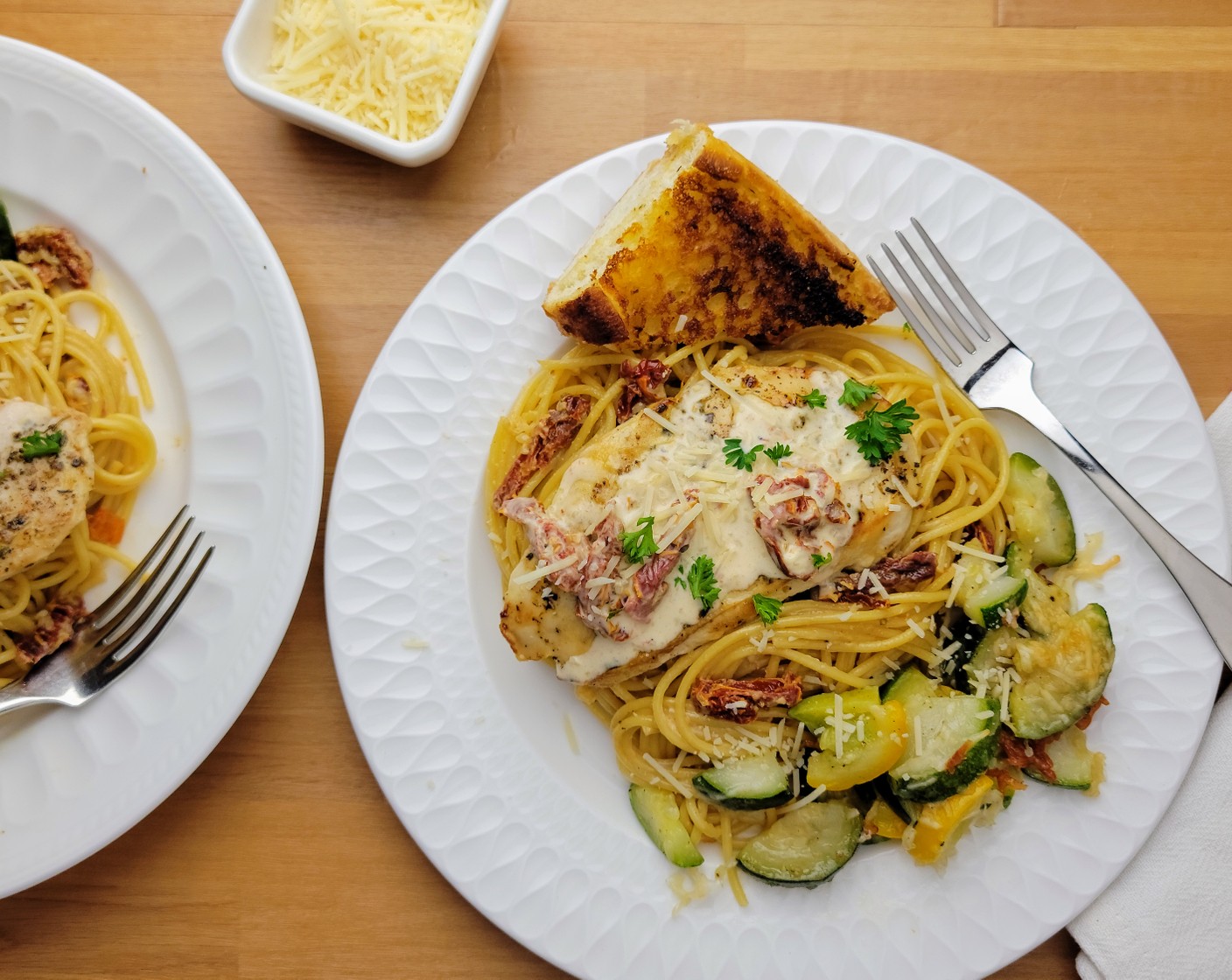 Spaghetti with Italian Chicken & Zucchini