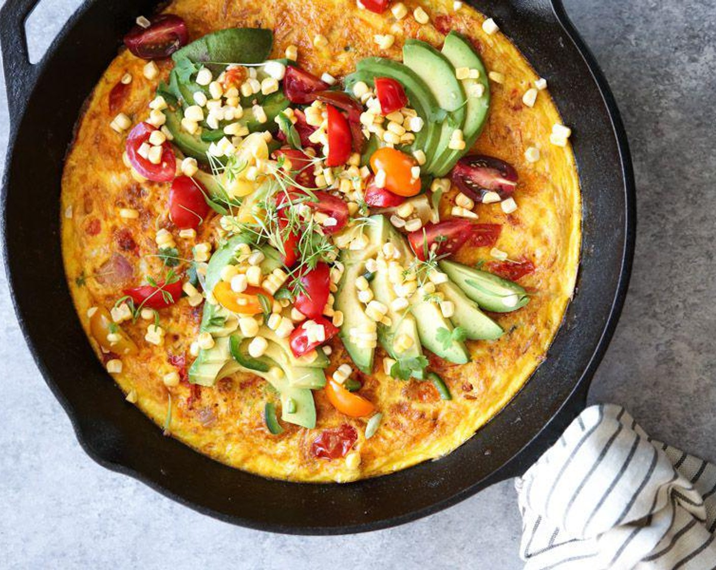 Mexican Frittata with Corn Salsa and Avocado