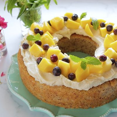 Eggless Almond Mango Protein Cake Recipe | SideChef