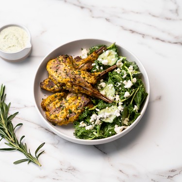 Steam Roast Lamb Chops with Green Goddess Salad Recipe | SideChef