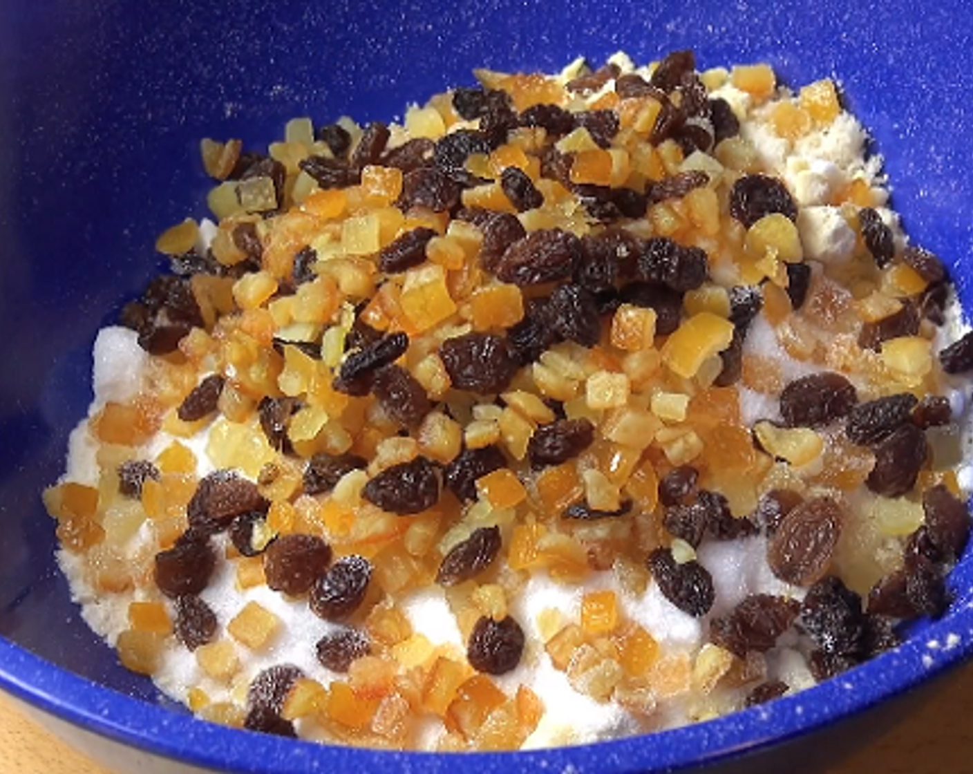 step 3 Next, sift Self-Rising Flour (1 cup) into a big mixing bowl. Add Breadcrumbs, Suet Mix (1/2 cup), Caster Sugar (1/3 cup), Sultanas (1/3 cup) and Mixed Dried Citrus Peels (1/3 cup).