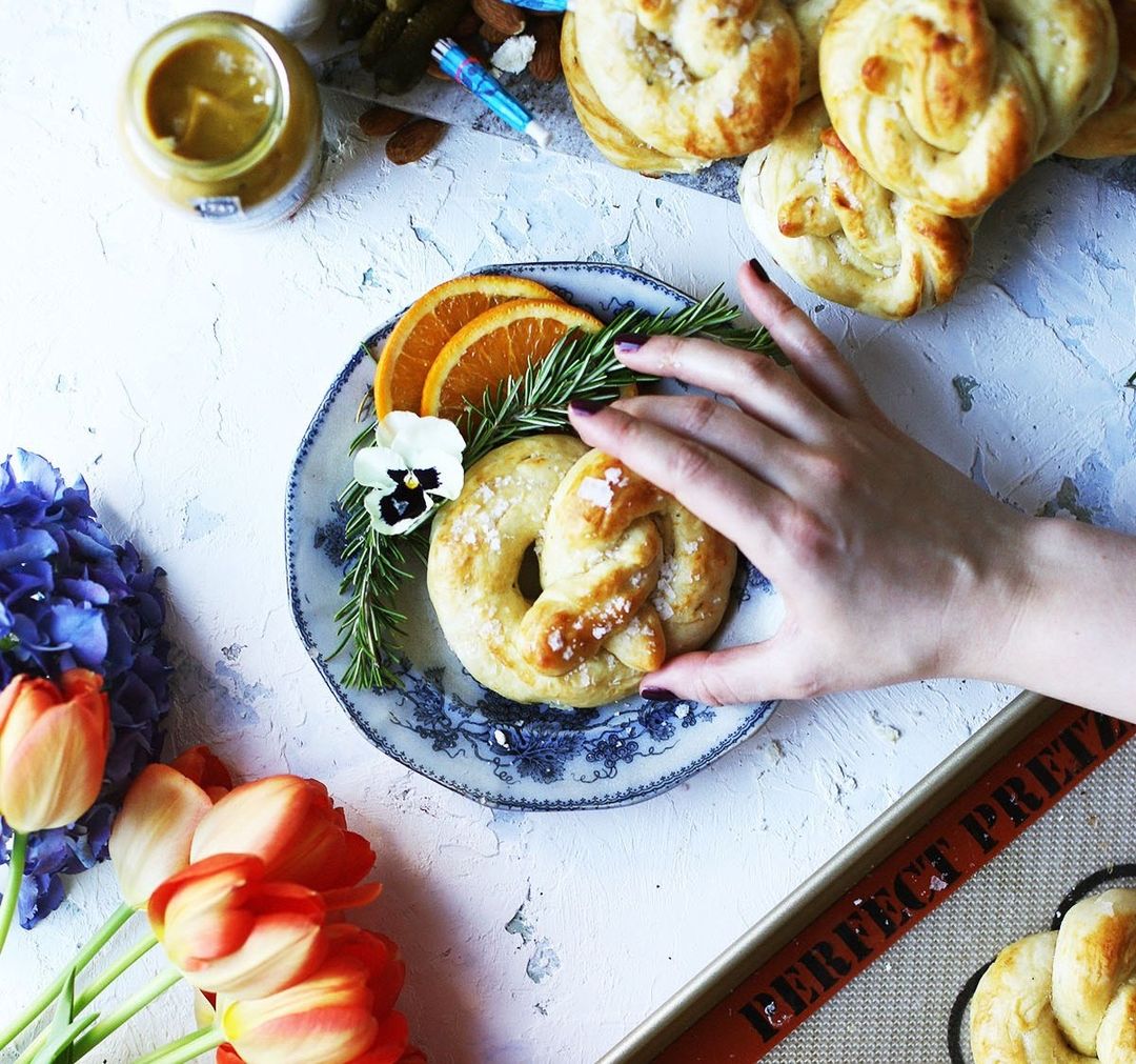 Rosemary, Orange, and Goat Cheese-Stuffed Soft Pretzels Recipe