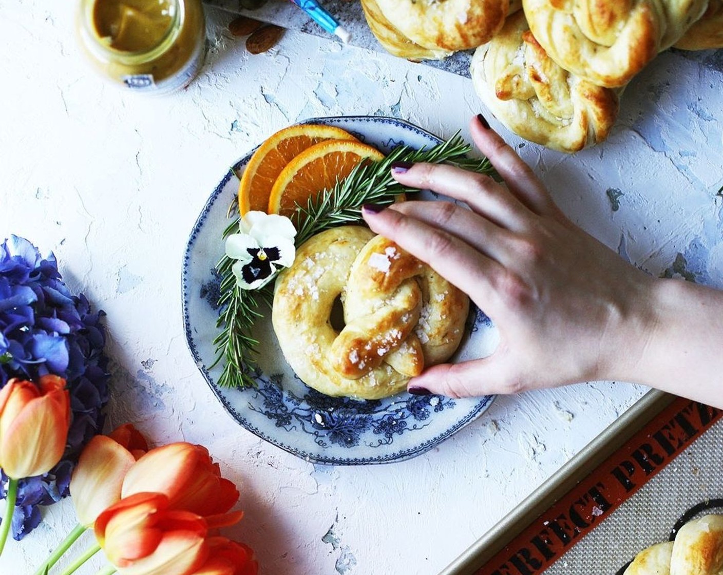 Rosemary, Orange, and Goat Cheese-Stuffed Soft Pretzels