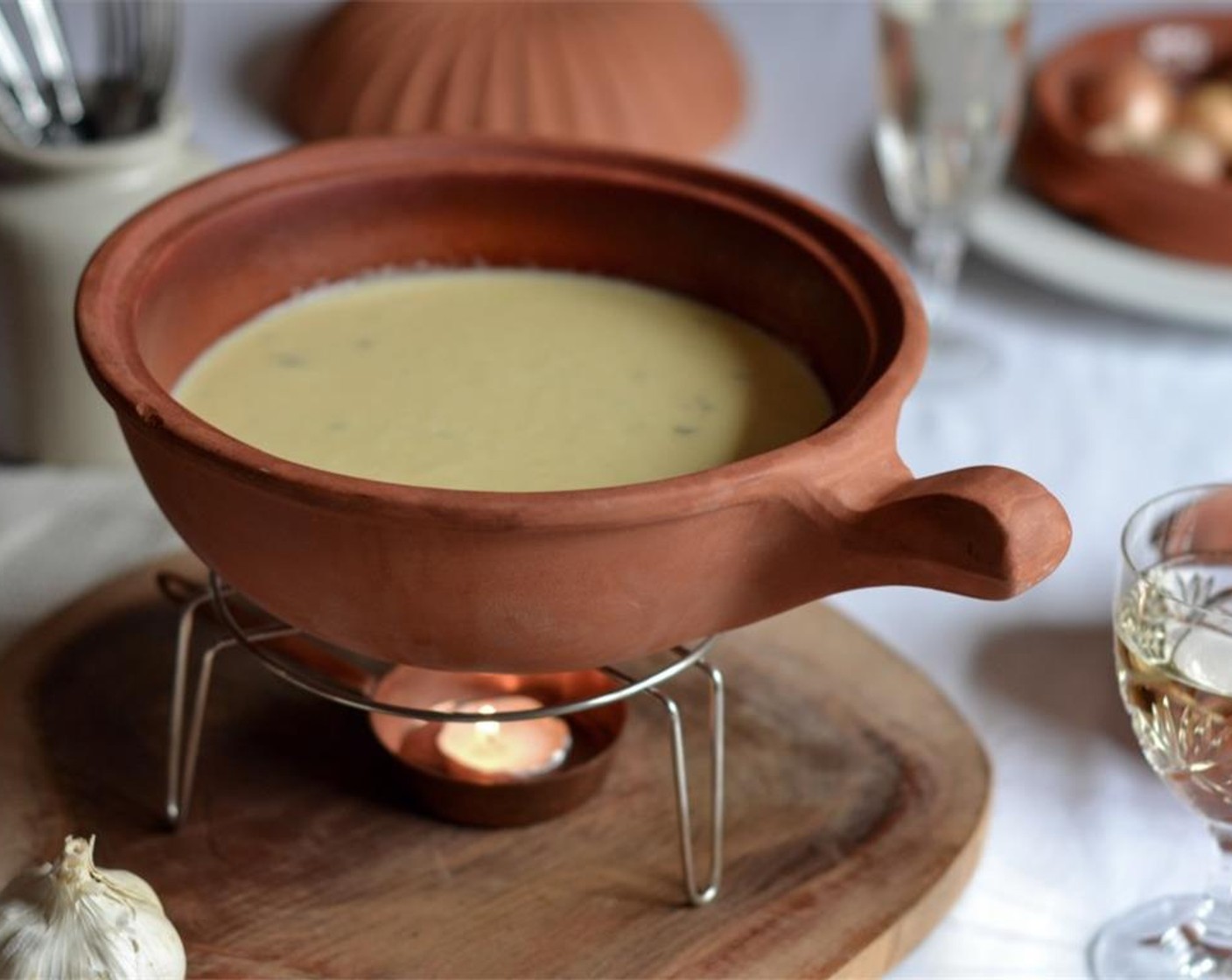 step 5 Place ceramic pot over a tea light candle to keep warm. Serve and enjoy immediately!