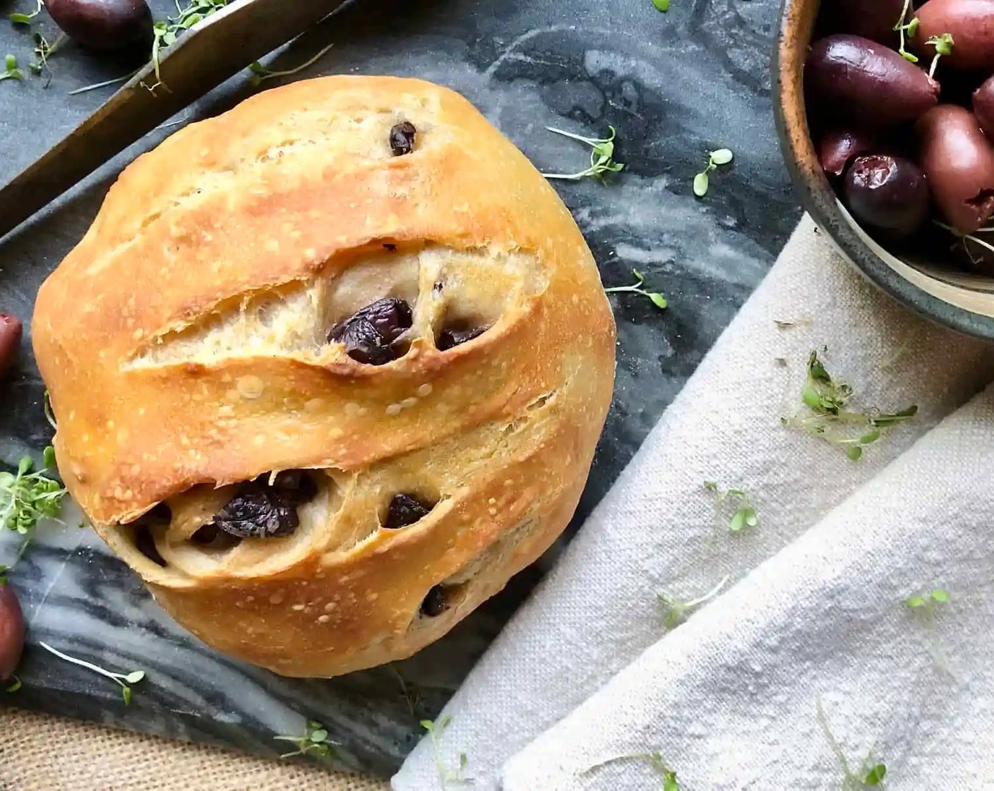 No-Knead Olive Bread