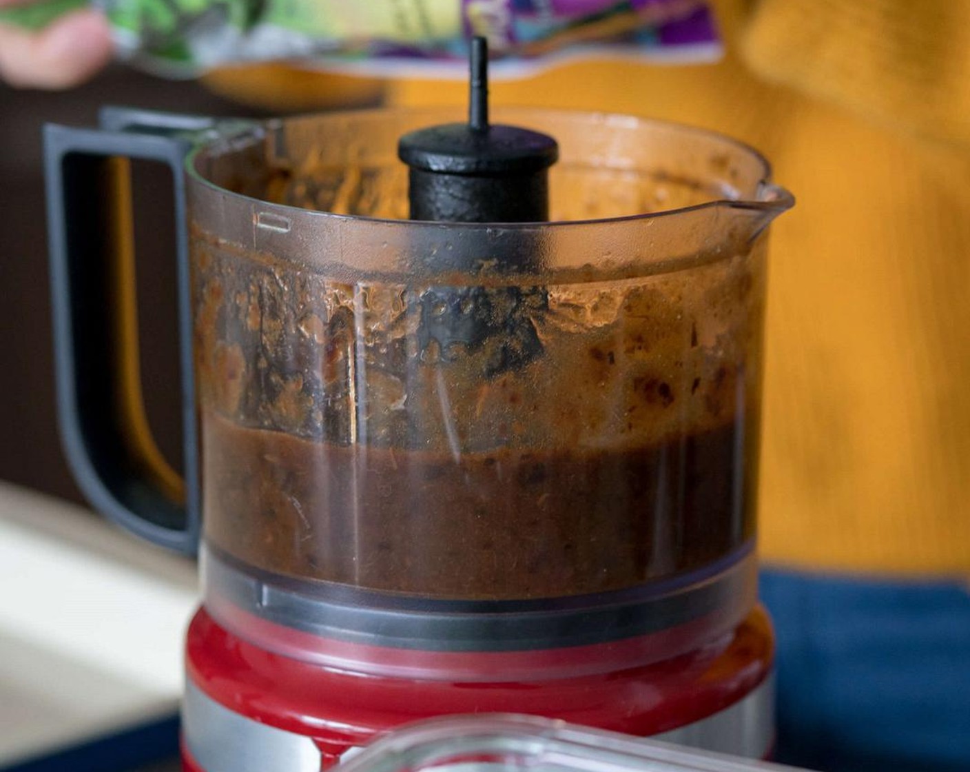 step 3 After soaking, toss prunes and water in a blender or food processor and whip em! Whip em' good!