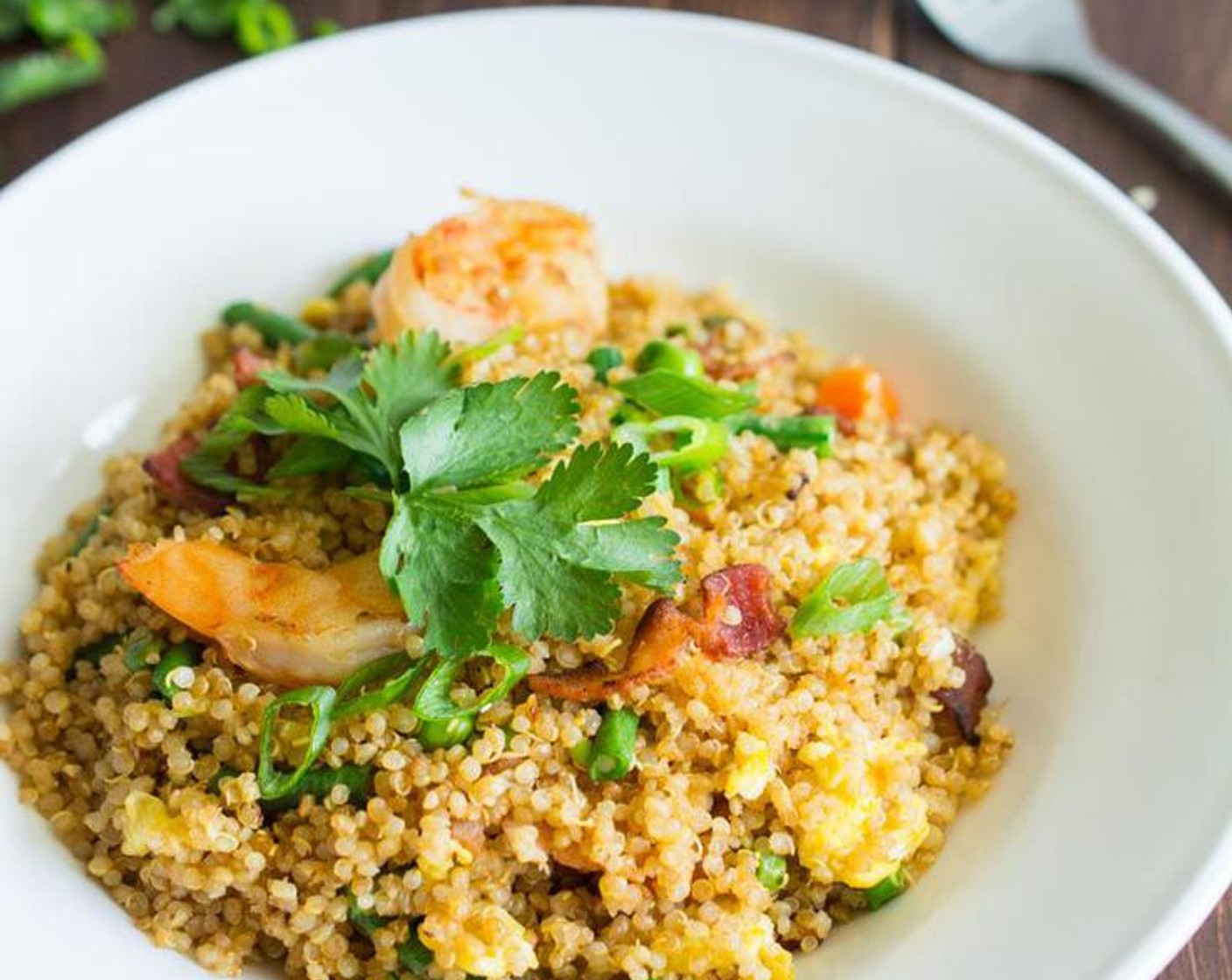 Bacon and Shrimp Quinoa Fried Rice