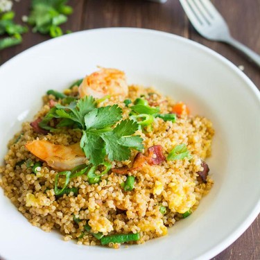 Bacon and Shrimp Quinoa Fried Rice Recipe | SideChef