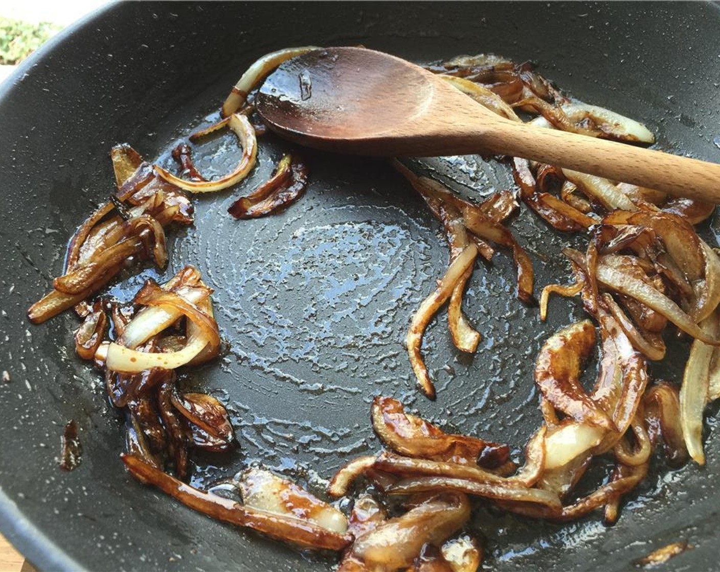 step 6 Add in the Blackstrap Molasses (1 tsp) and toss the onions around until covered. Set aside for later.