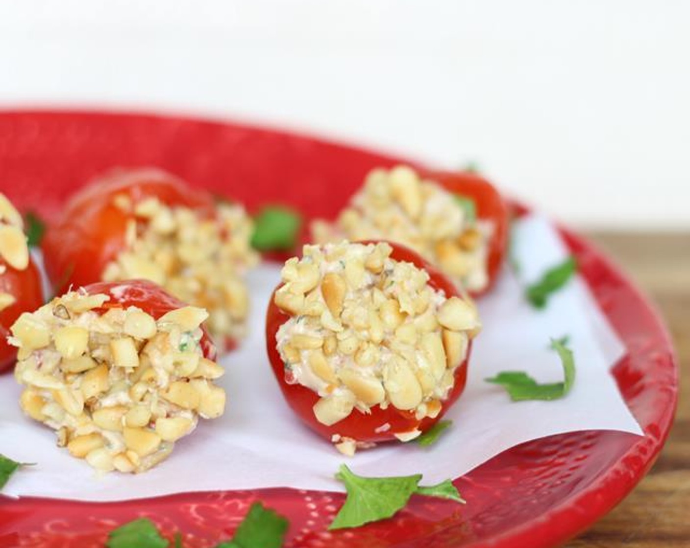 Goat Cheese & Pine Nut Stuffed Peppadews