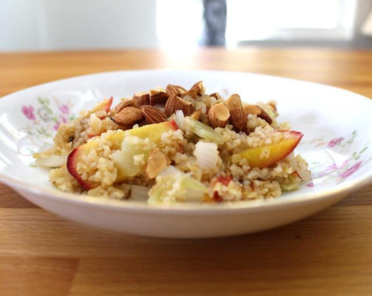 Roasted Stone Fruit with Bulgur and Fennel