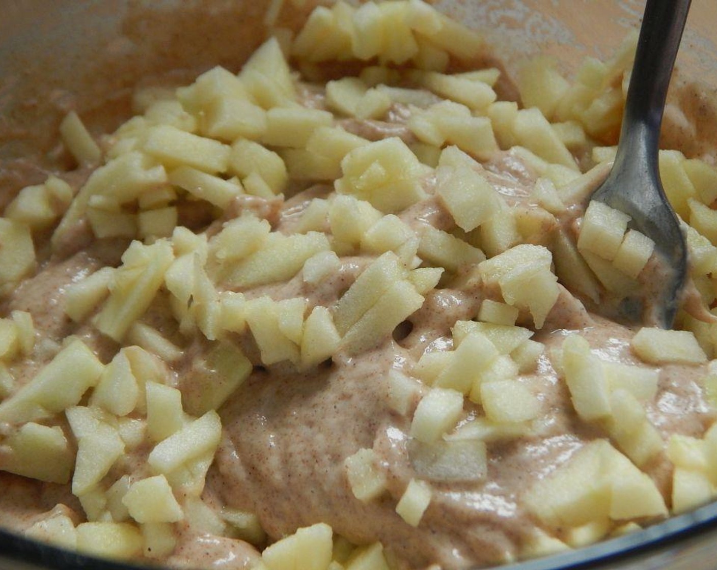 step 3 Gently fold in your diced Apple (1/2 cup) into the mixture.