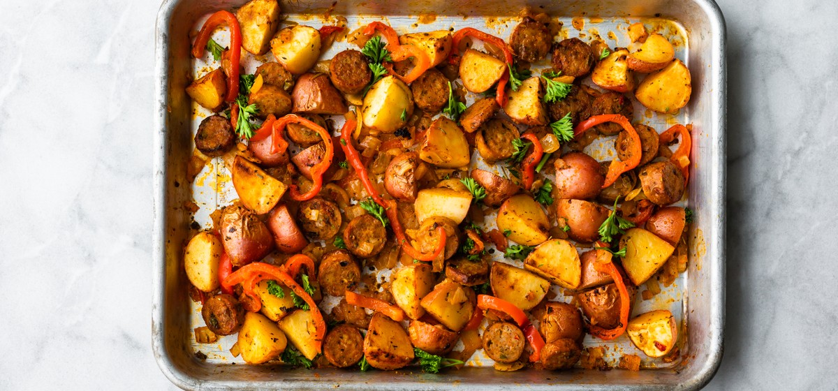 Sheet Pan Sausage Potato Tray Bake Recipe SideChef
