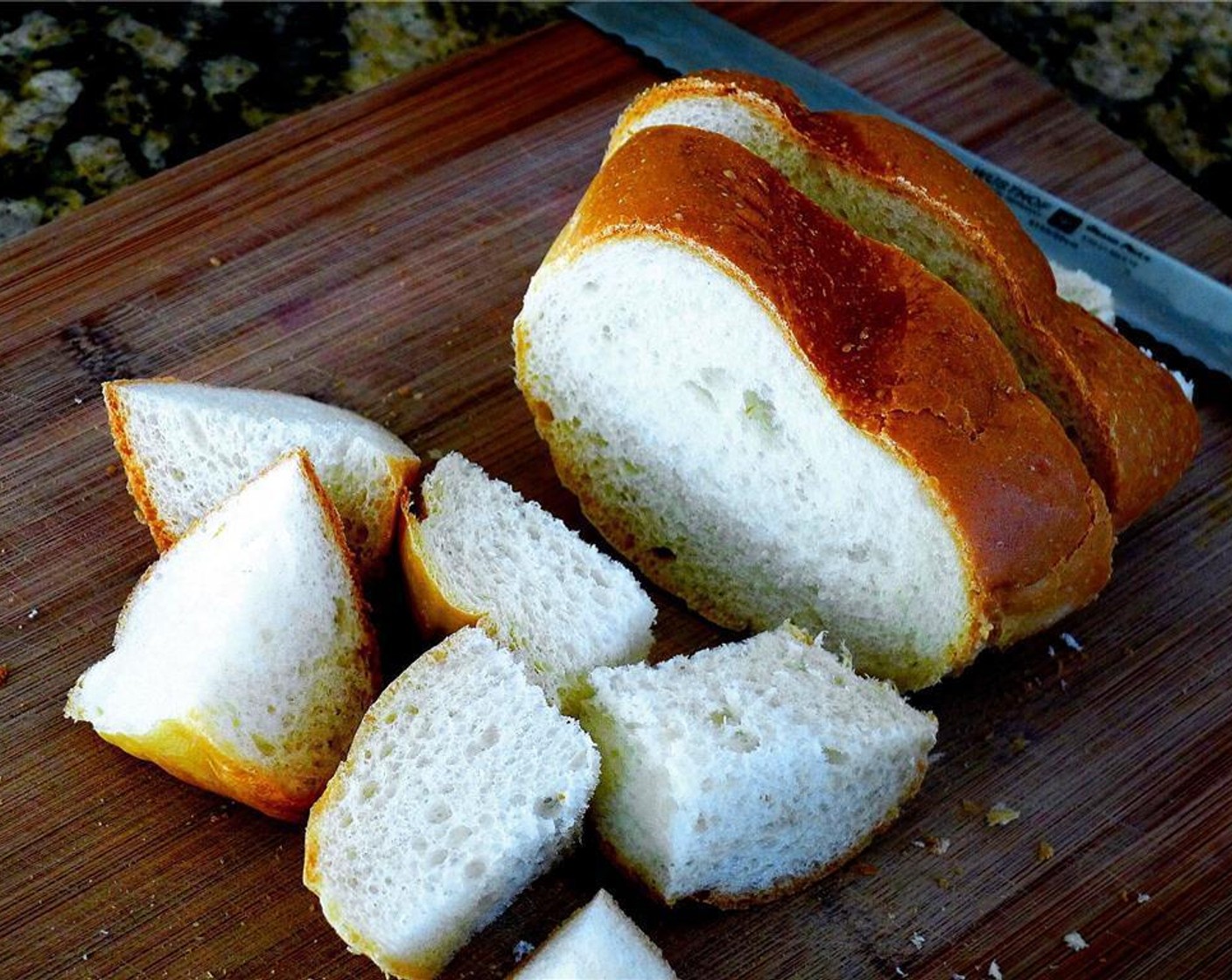 step 5 Dice the Bread Boule (1) into medium sized cubes.