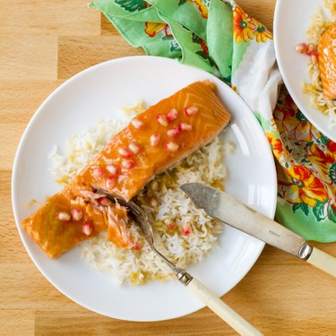 Salmon and Rice Sheet Pan Dinner with Orange-Honey Glaze Recipe | SideChef