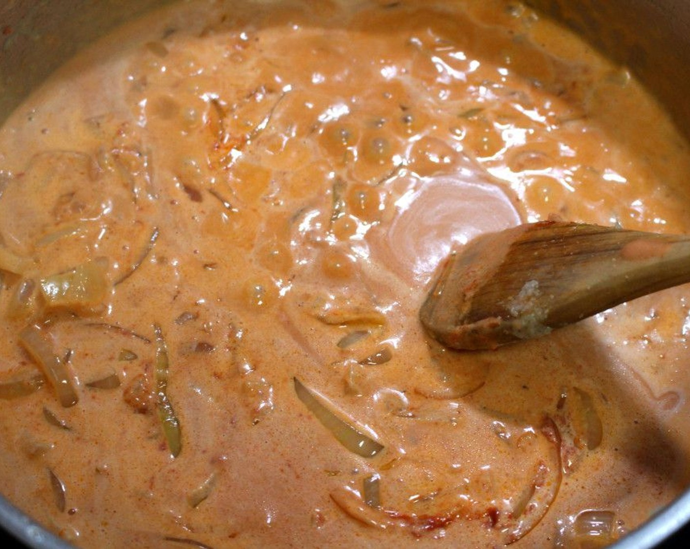 step 5 Simmer until sauce has nape texture.