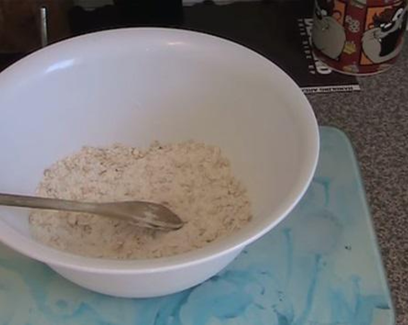 step 1 Into a mixing bowl, add and mix the Old Fashioned Rolled Oats (1 cup), Coconut (1/2 cup), and All-Purpose Flour (1 cup).