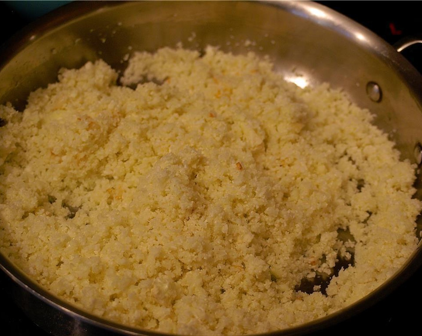 step 5 Add the cauliflower and cook for 3-4 minutes, or until cauliflower is al-dente.  Season with Salt (to taste) and Ground Black Pepper (to taste).