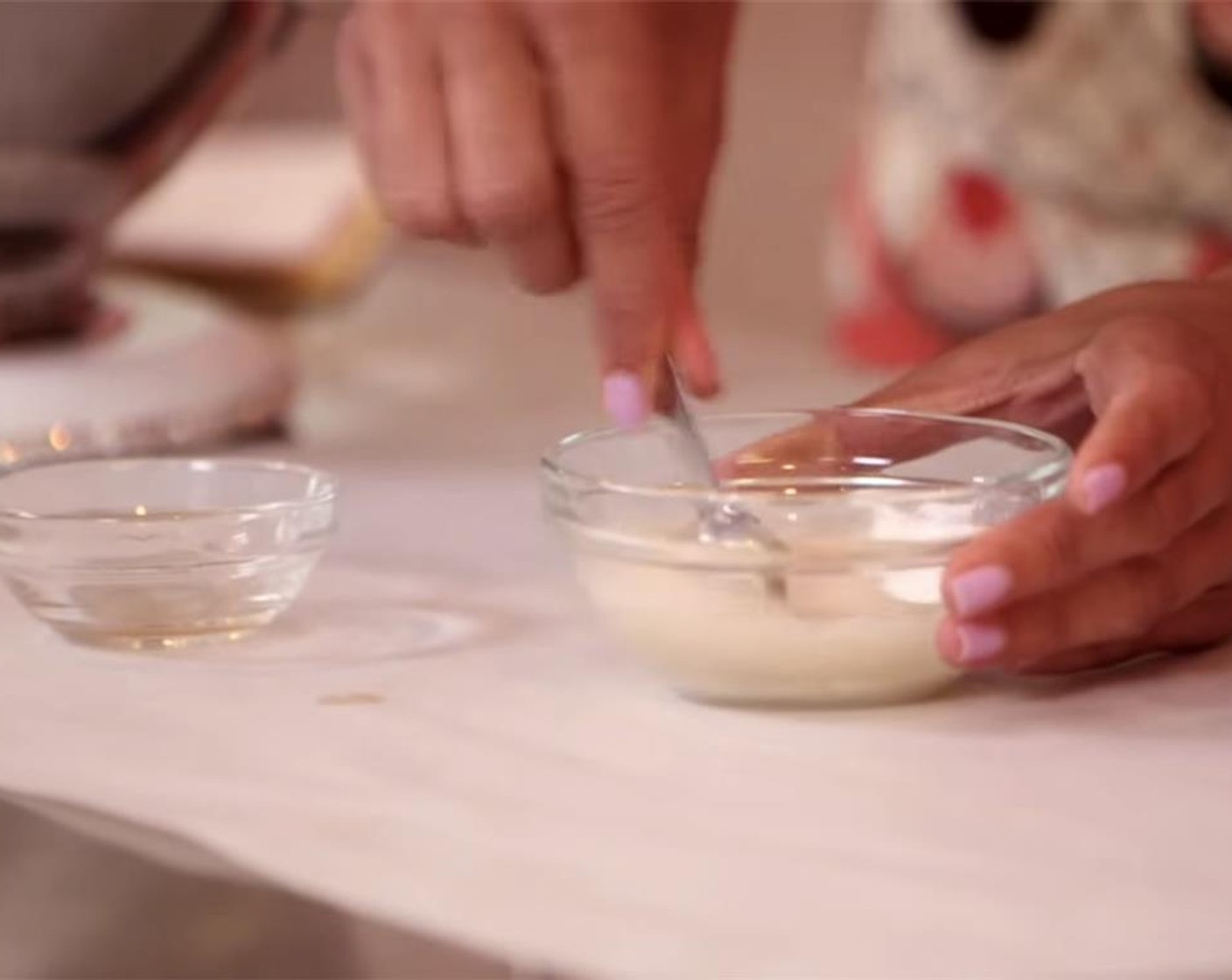 step 8 In a small bowl, quickly stir Baking Soda (1/2 Tbsp) and Apple Cider Vinegar (1/2 Tbsp) together (it will fizz!) then pour this reaction into the batter. Mix until just incorporated.