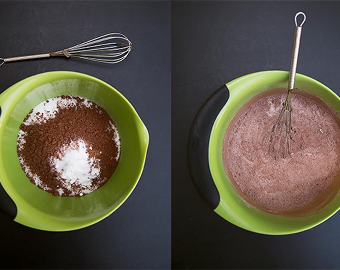 step 2 In a large bowl, whisk the All-Purpose Flour (2 cups), Granulated Sugar (2 cups), Dark Cocoa Powder (1/2 cup), Simply Organic Cinnamon, Ground (1 tsp), Baking Powder (1 tsp), Baking Soda (1 tsp), and Salt (1 tsp).
