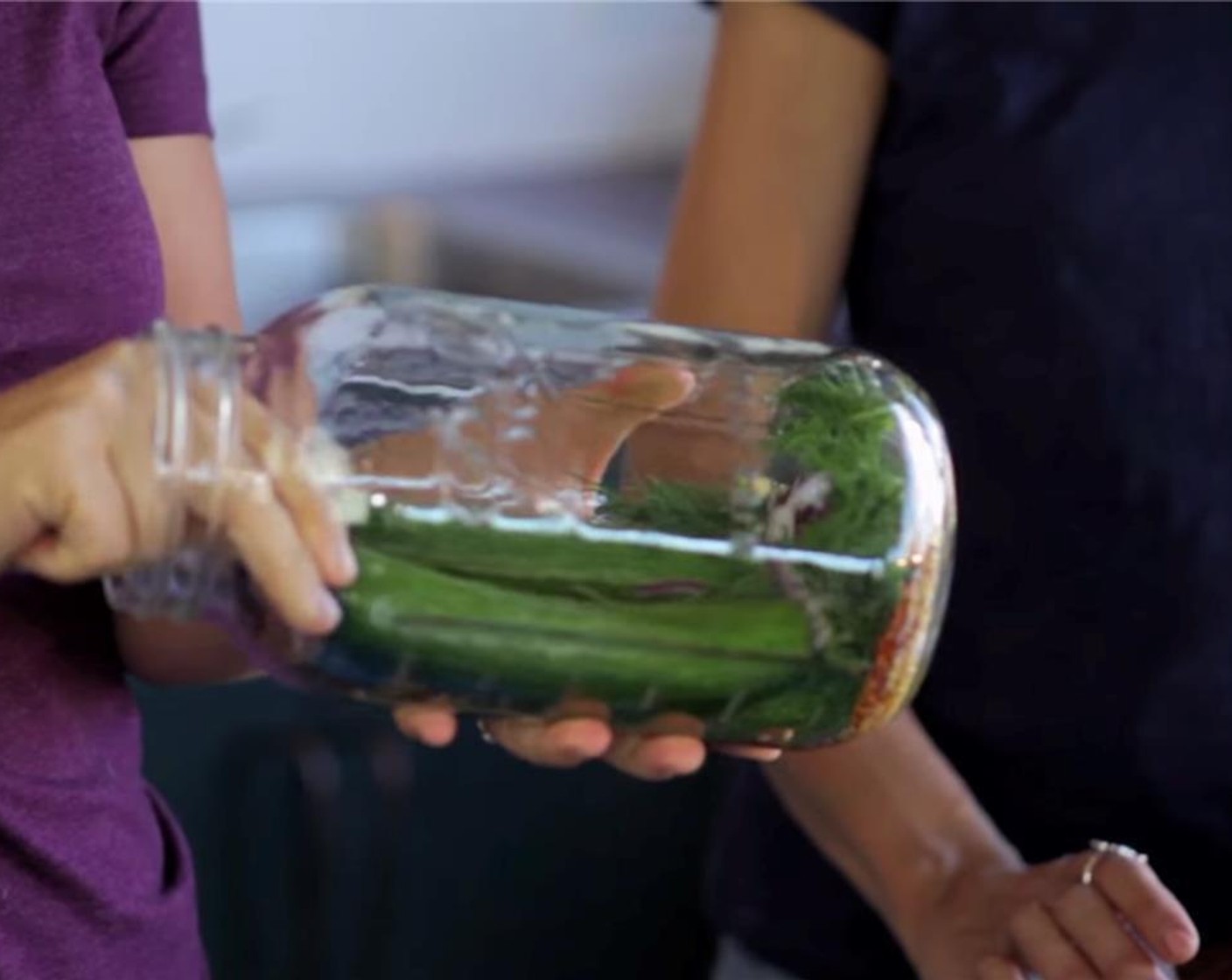 step 4 Pack in the cucumbers.