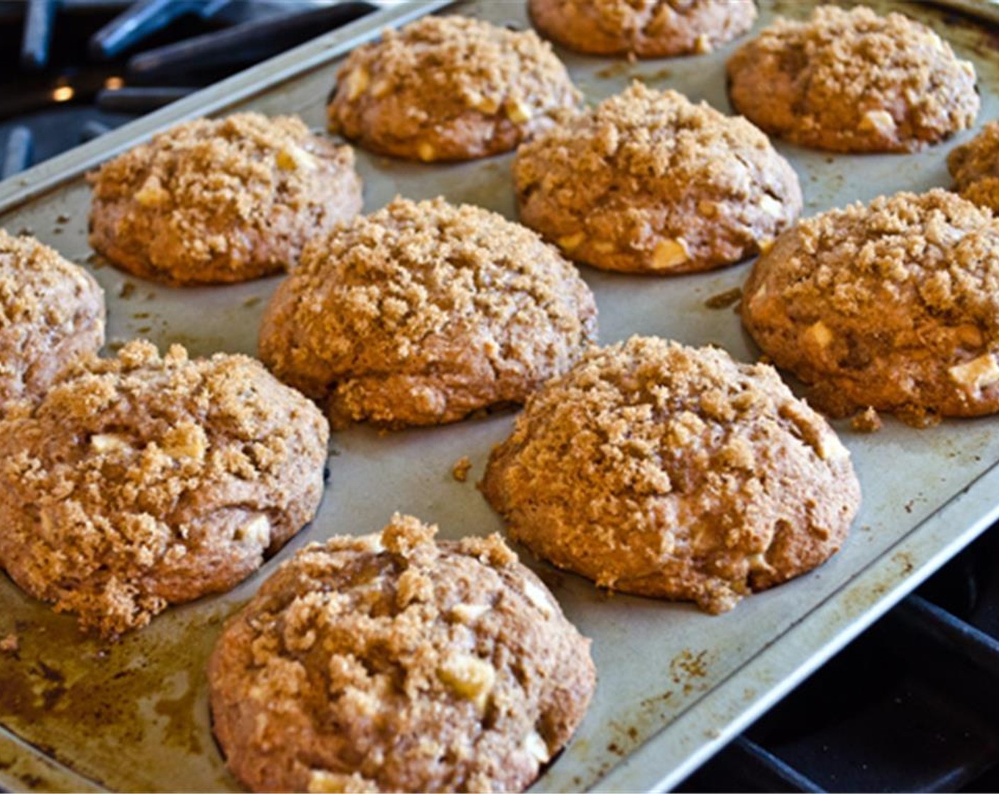 step 8 Bake the muffins for 25 to 30 minutes, or until a toothpick inserted into the center of a muffin comes out clean.