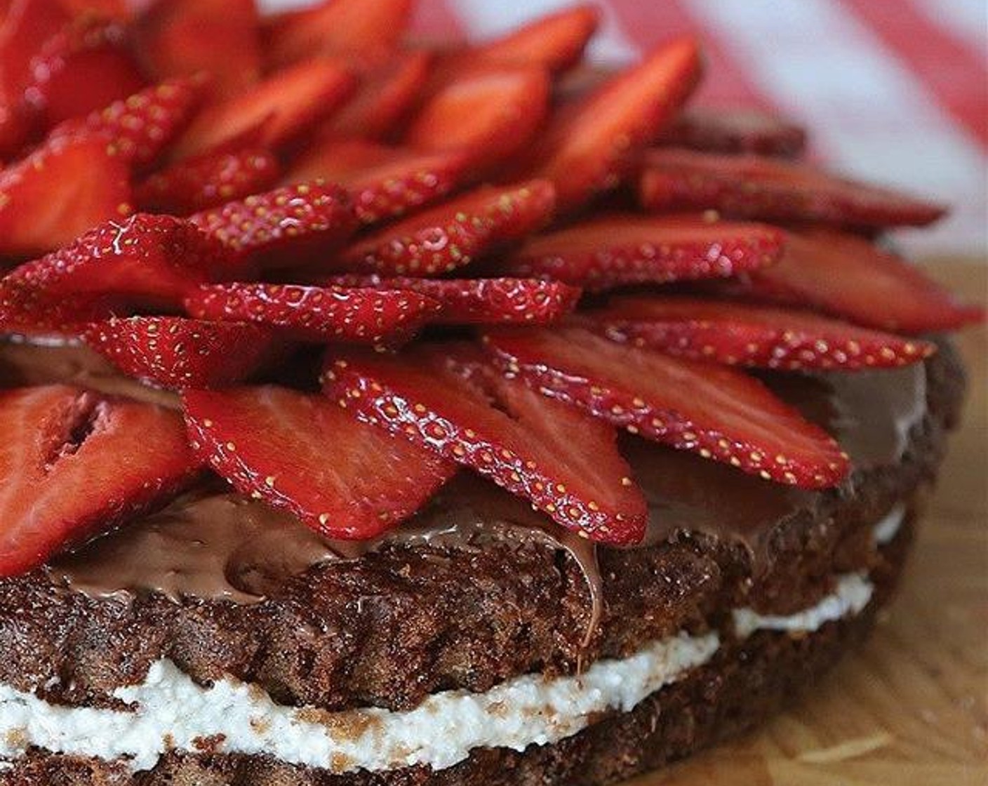 Nutella Cake with Strawberries and Ricotta