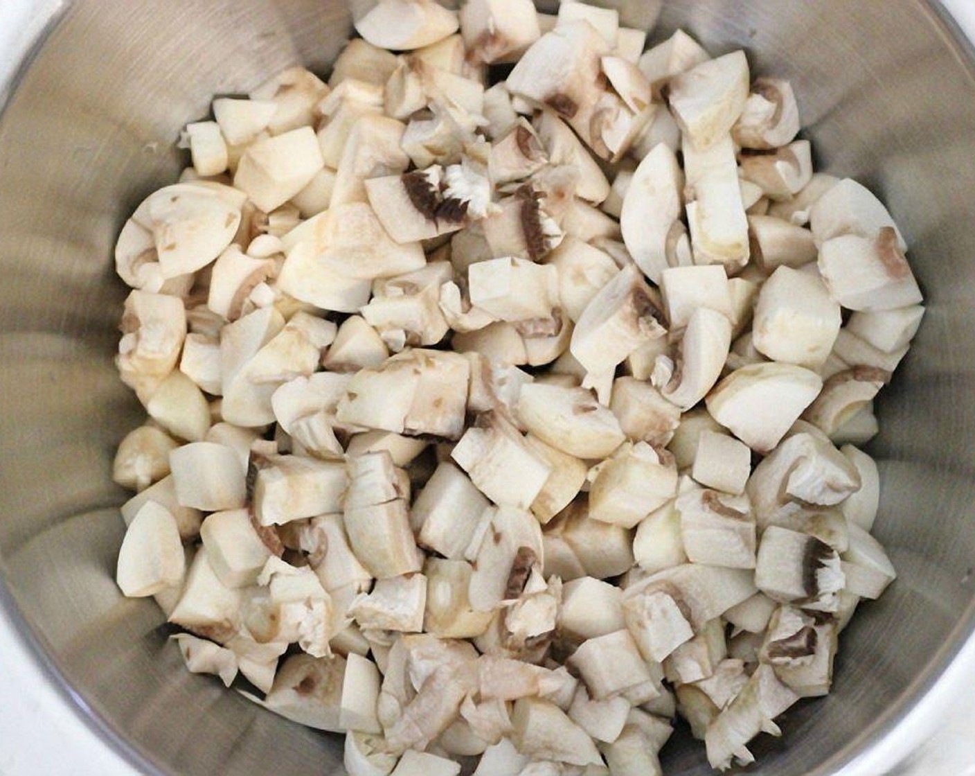 step 4 Chop the fresh Mushrooms (2 1/4 cups) into a small dice.