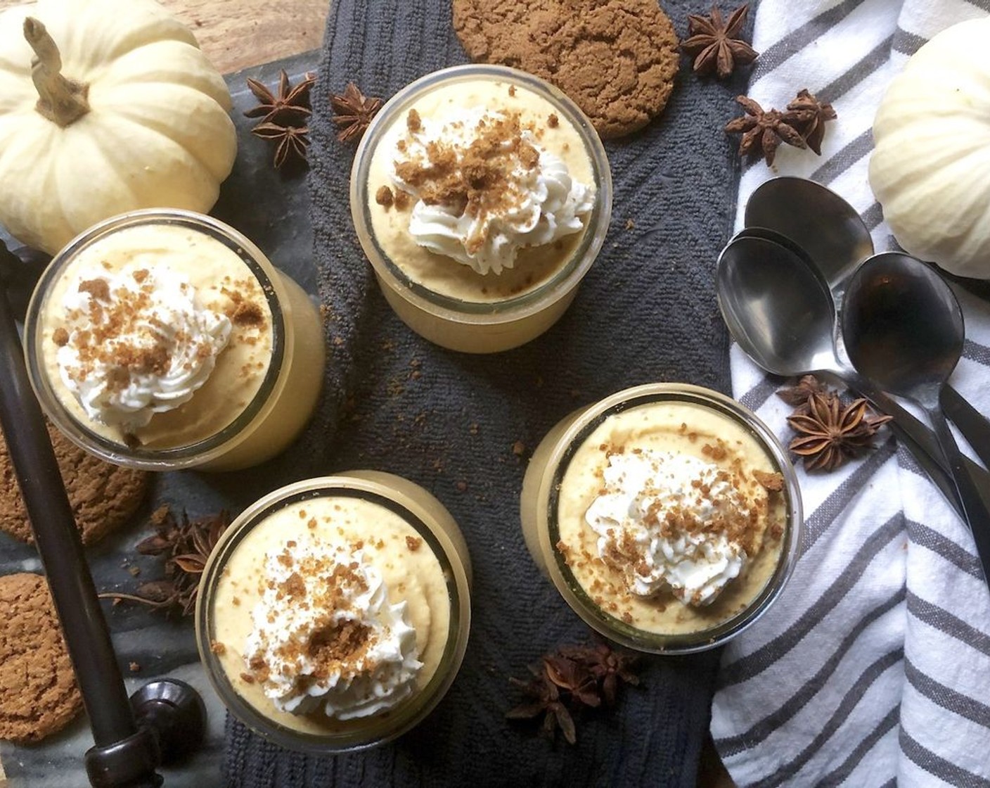 step 5 If desired, spoon into 4-ounce jars. Serve topped off with Whipped Cream (to taste) and Ginger Cookies (to taste).