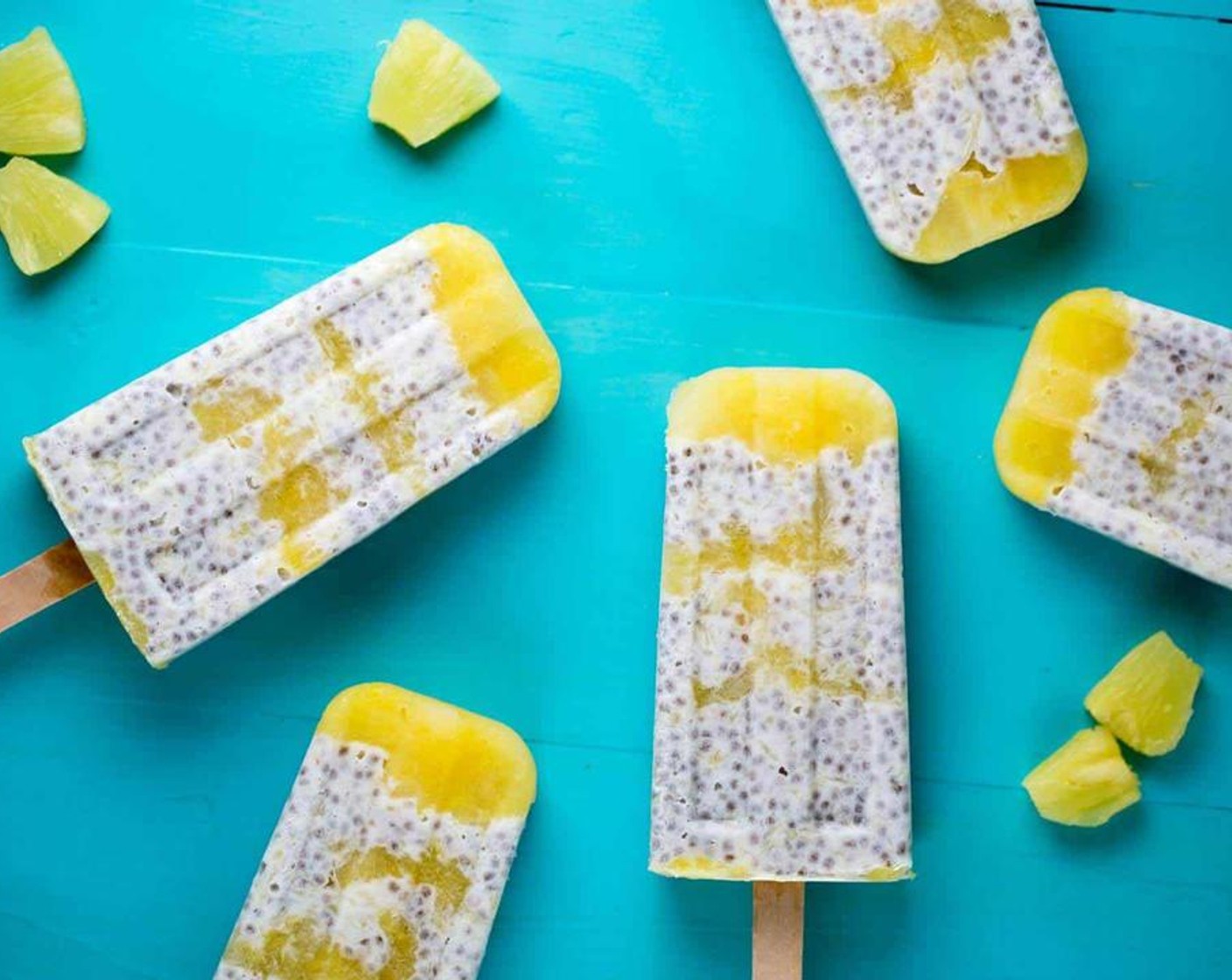 Pineapple Popsicles with Chia Seeds