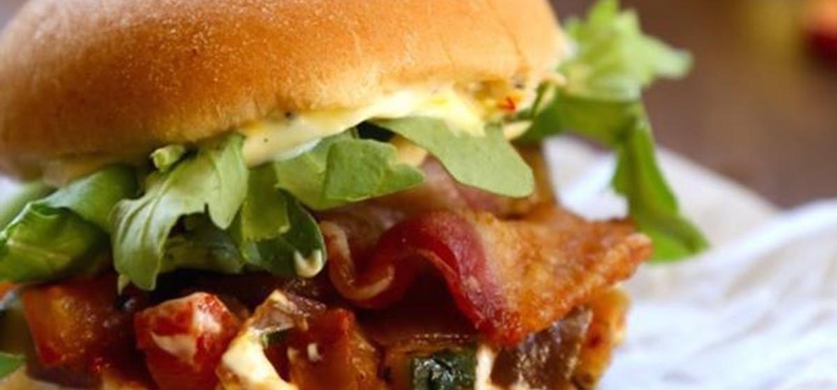 Bacon Ratatouille Sliders with Lemon Saffron Aioli Recipe SideChef