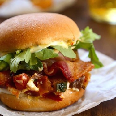 Bacon Ratatouille Sliders with Lemon Saffron Aioli Recipe | SideChef