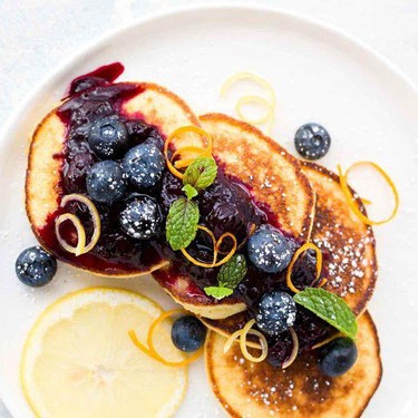 Ricotta Pancakes with Blueberry Compote Recipe | SideChef