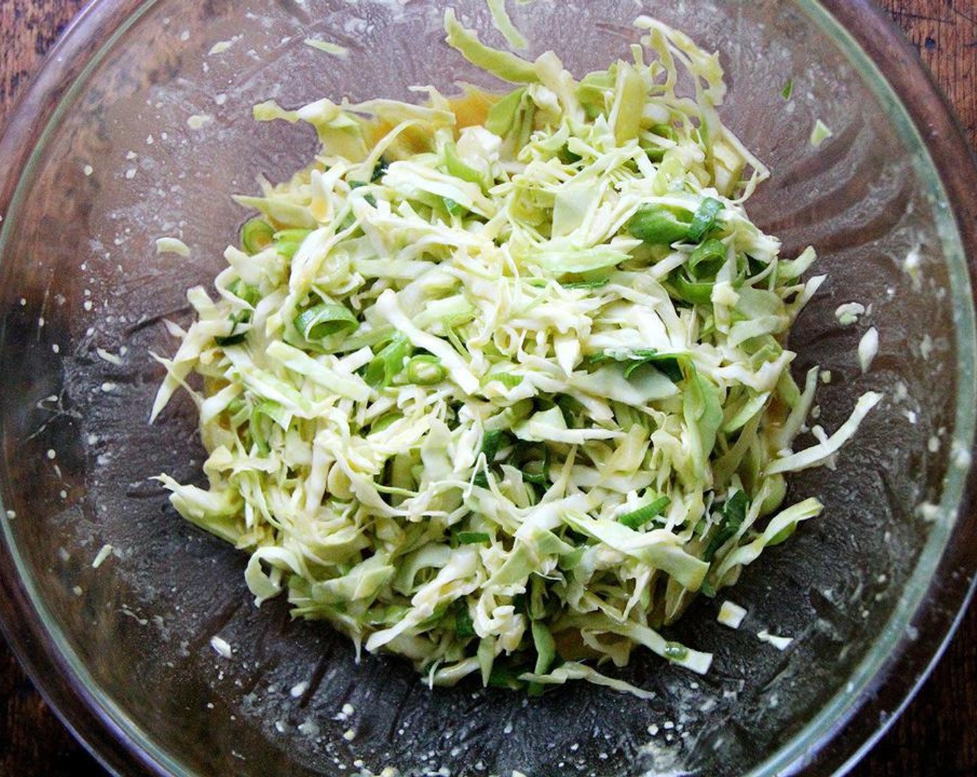 step 2 Fold in the Green Cabbage (8 cups) and Scallion (1 bunch).