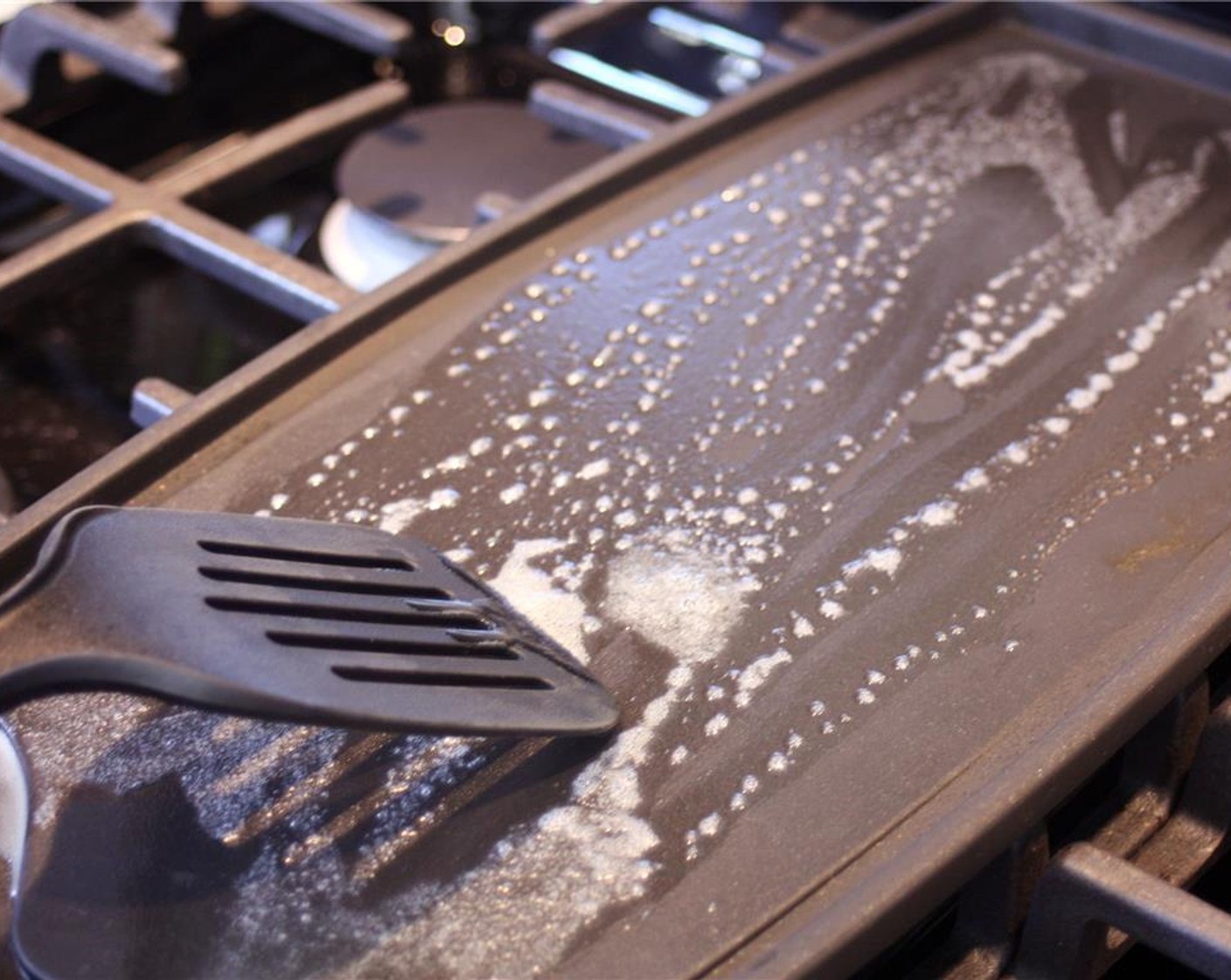 step 7 During the last 5 minutes of the batter rest period preheat your griddle or skillet on medium heat. Spray the griddle/skillet with Nonstick Cooking Spray (as needed) or grease lightly with vegan butter.