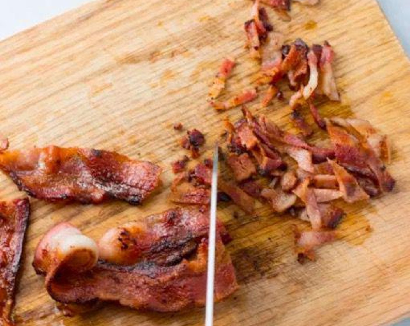 step 5 Chop bacon into small pieces.