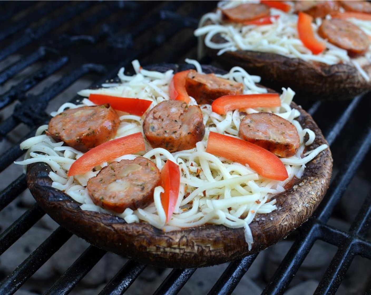 step 10 Then place the mushrooms back on the grill, filling side up, and cook the mushroom for another 8 to 10 minutes (with the lid closed) until the cheese is bubbly and melted.