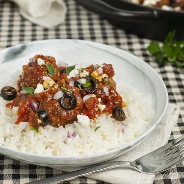 Lamb Meatballs with Olives and Feta Recipe | SideChef