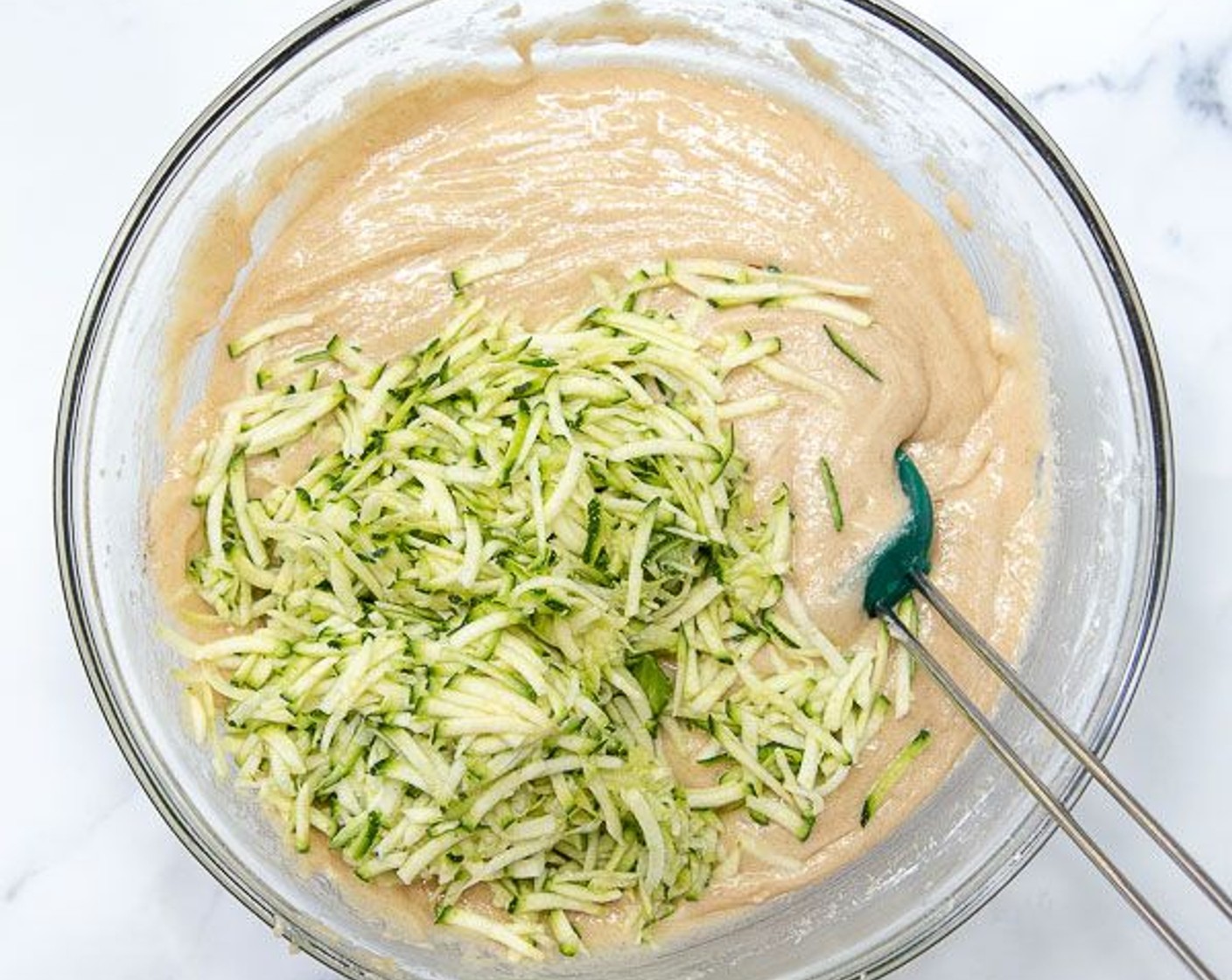 step 4 Stir in Zucchini (2 cups), then gently fold in Fresh Blueberries (2 cups). Transfer between the 2 loaf pans.