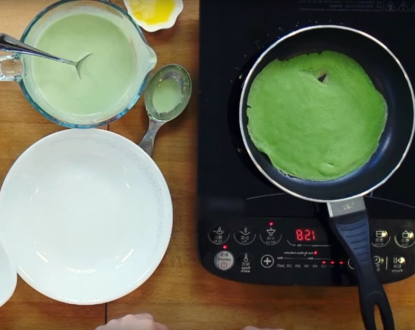 step 9 Let it cool until the surface is dry and the edges start to shrink away from the pan and flip it using a spatula.