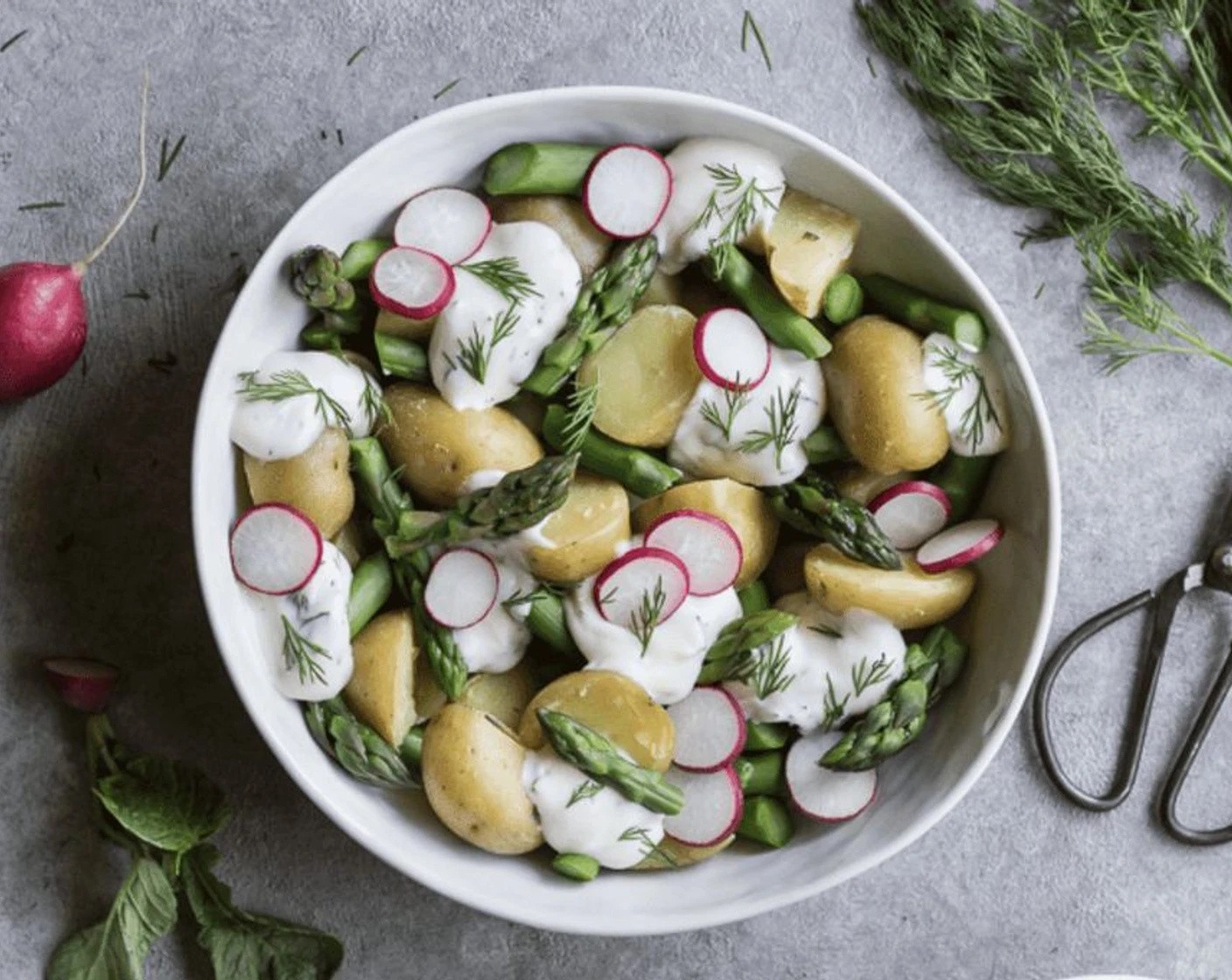 Potato Salad with Lemon & Roasted Garlic MAIO Dressing