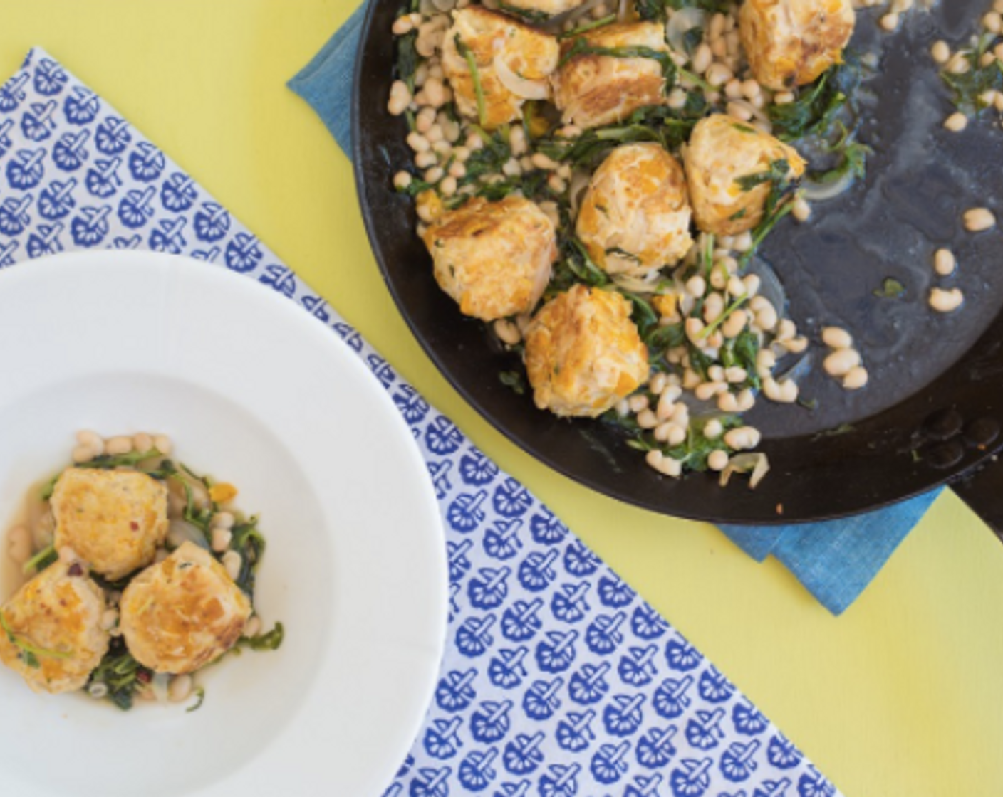 step 14 Divide greens between 2 plates, and top with meatballs. Enjoy!