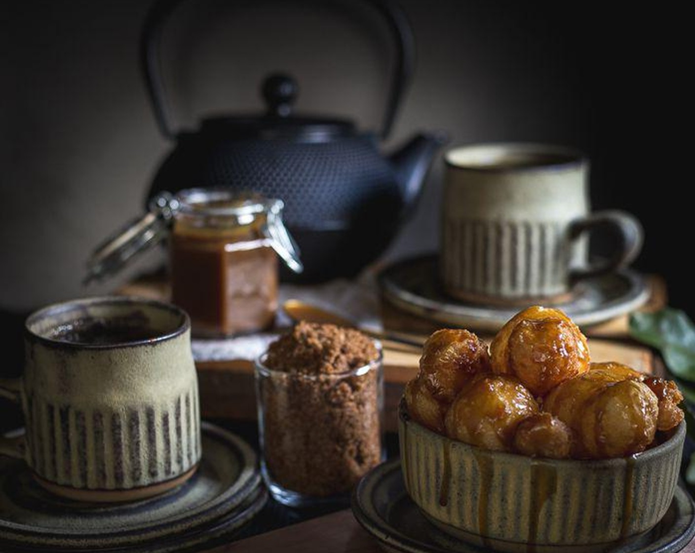 Fried Cassava Balls with Dark Salted Caramel Sauce