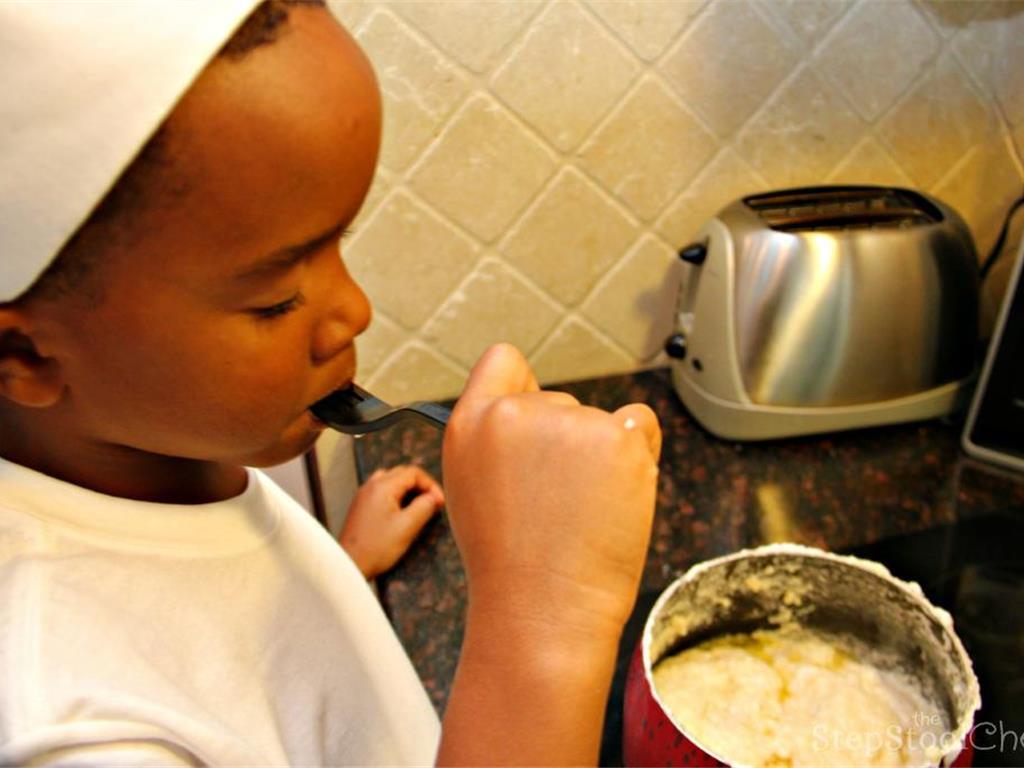 Step 12 of Simple Vanilla Soufflé Recipe: Don’t forget to taste your dish to make sure that you like it!  Being a good chef is all about loving your creations.