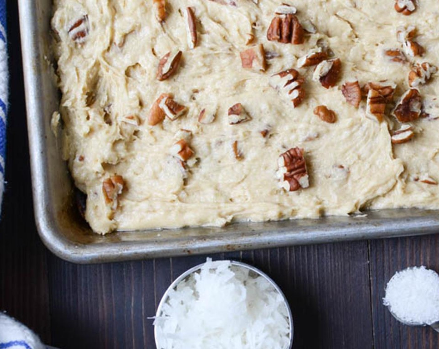 step 9 Then sprinkle on the rest of the Chopped Pecans (1/4 cup) and Sweetened Coconut Flakes (1/4 cup).