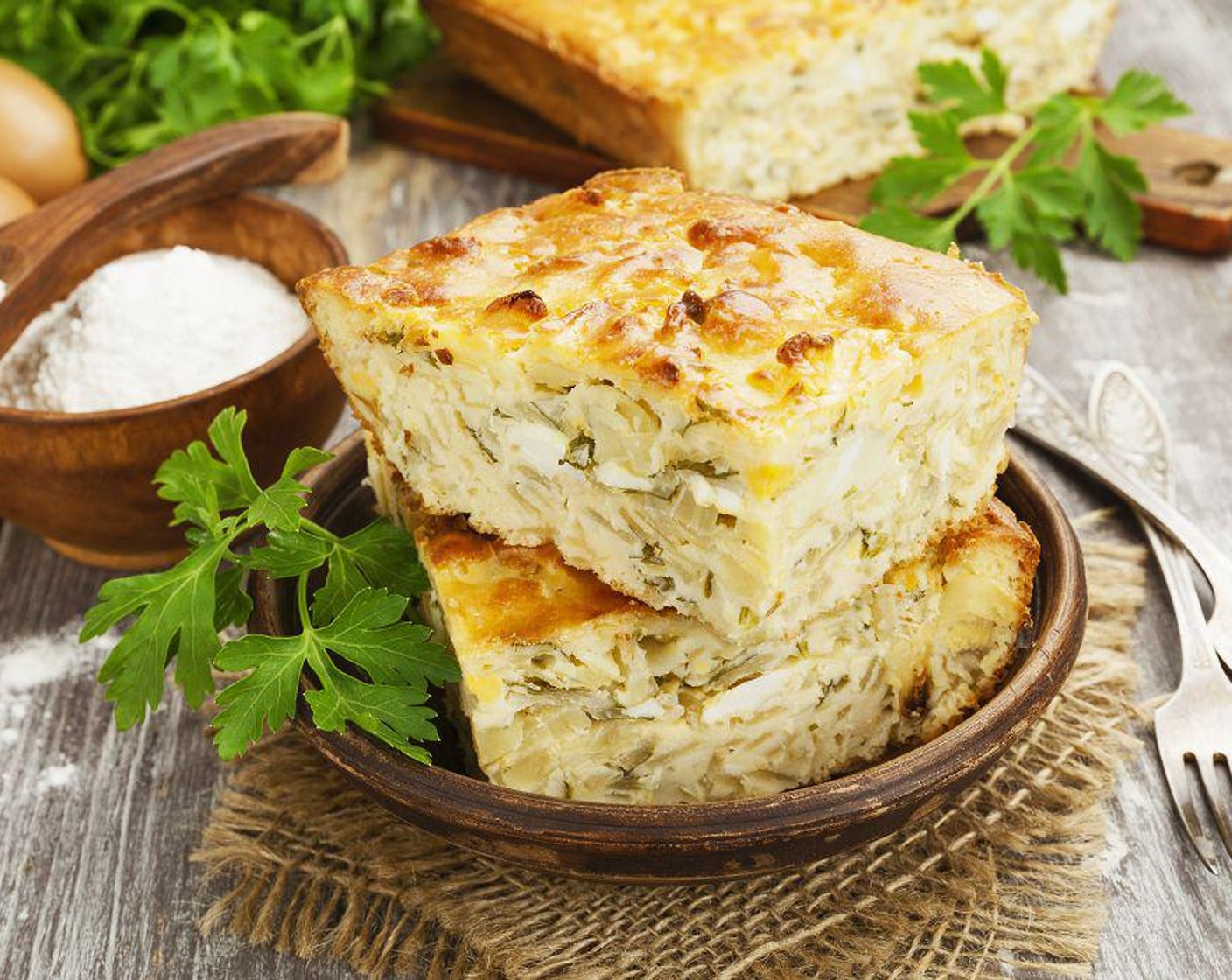 A Simple Cabbage and Egg Pie