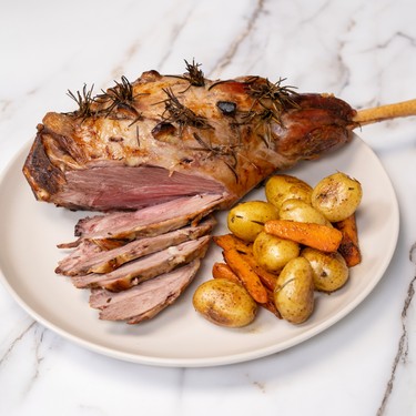 Pink Roasted Lamb Leg with Rosemary Recipe | SideChef