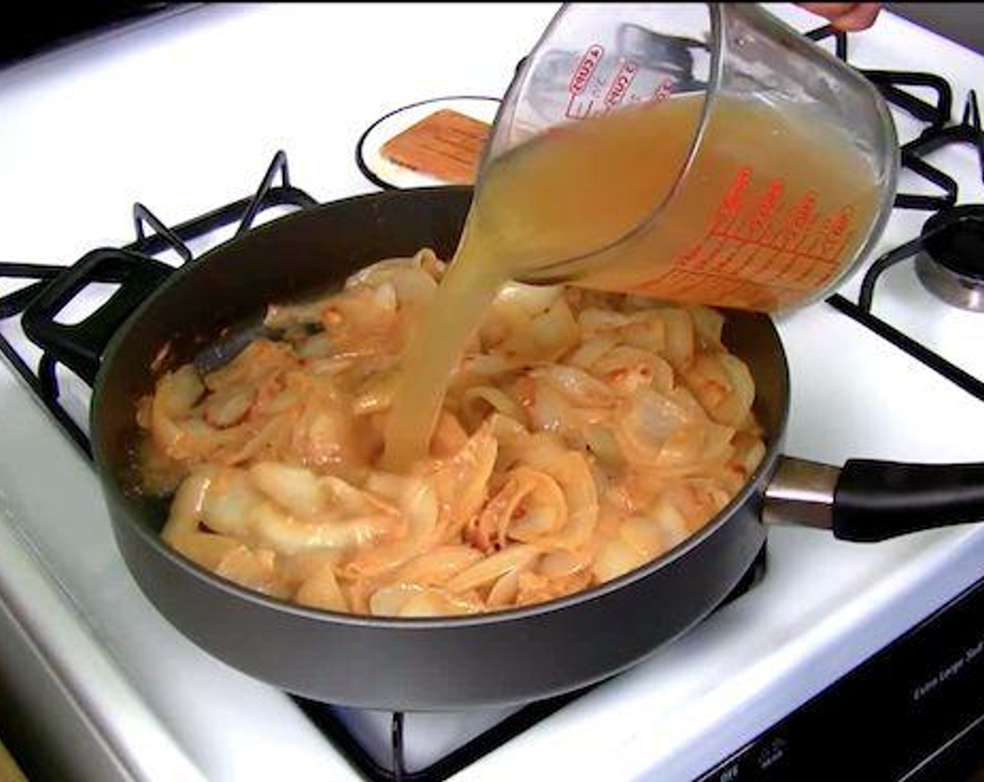 step 5 Add Dry White Wine (1/4 cup) and simmer until reduced to glaze, about 3 minutes. Stir in Low-Sodium Chicken Broth (3 cups), Beef Broth (3 cups), and Dijon Mustard (1 tsp). Simmer for 20 minutes, then season with Salt (to taste) and Ground Black Pepper (to taste).