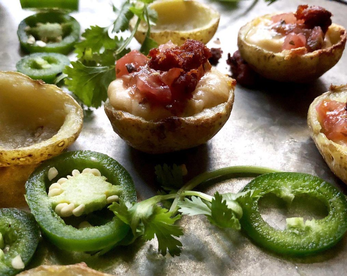 Chorizo Queso with Potato Skins